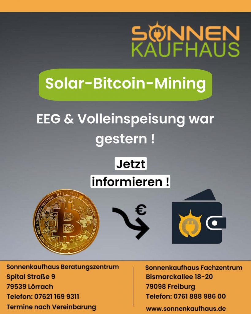 Bitvoin Mining mit einer Solaranlage vom Sonenkaufhaus